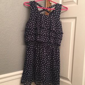 Short casual dress with polka dots